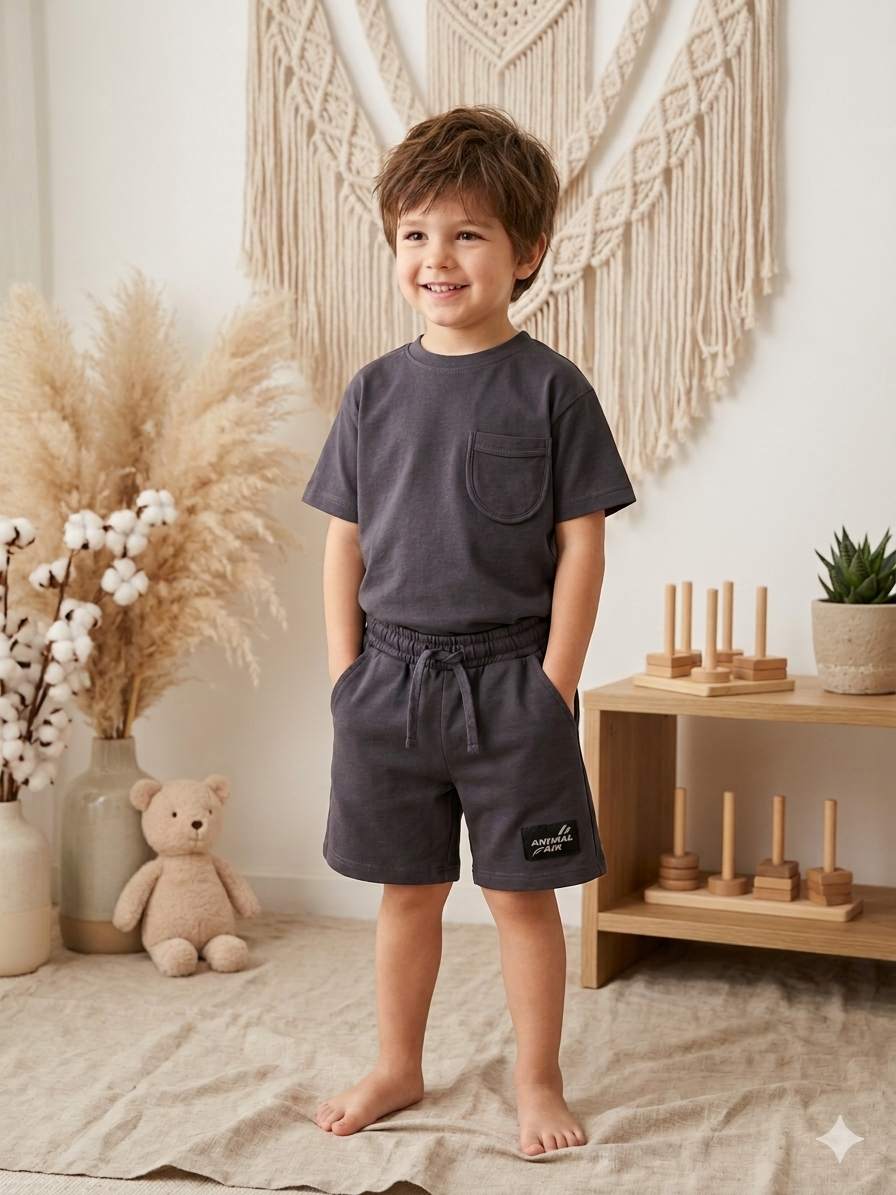 Kids Cotton T-Shirt & Shorts Set