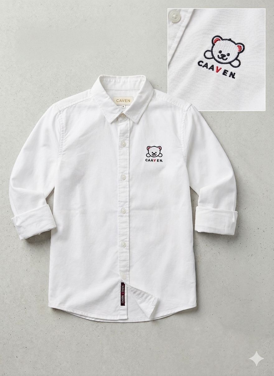 Boys Embroidery White Shirt