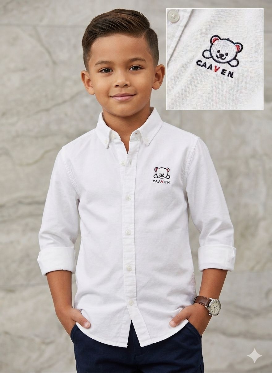 Boys Embroidery White Shirt