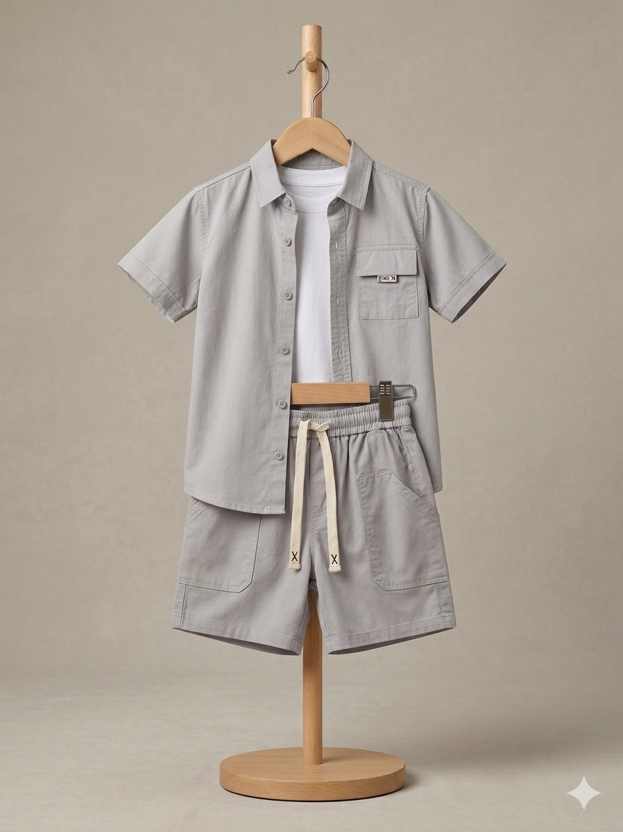Boys Grey Cargo Set