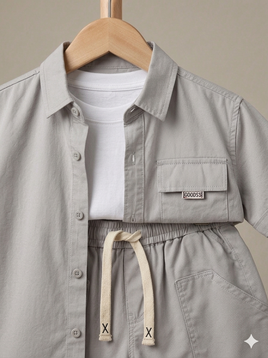 Boys Grey Cargo Set