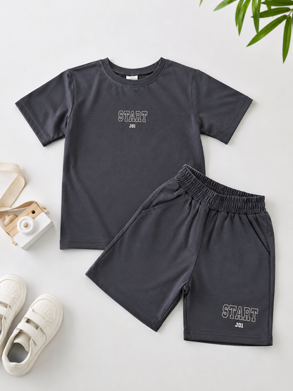 Boys Casual Set - Charcoal Grey |6-14Y|
