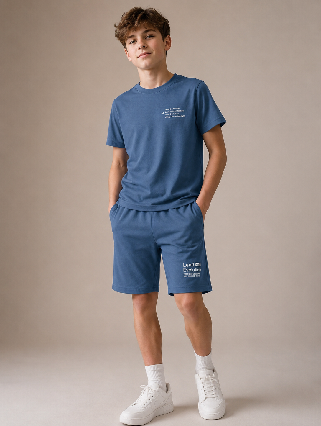 Casual Boys Set - Steel Blue |6-14Y|
