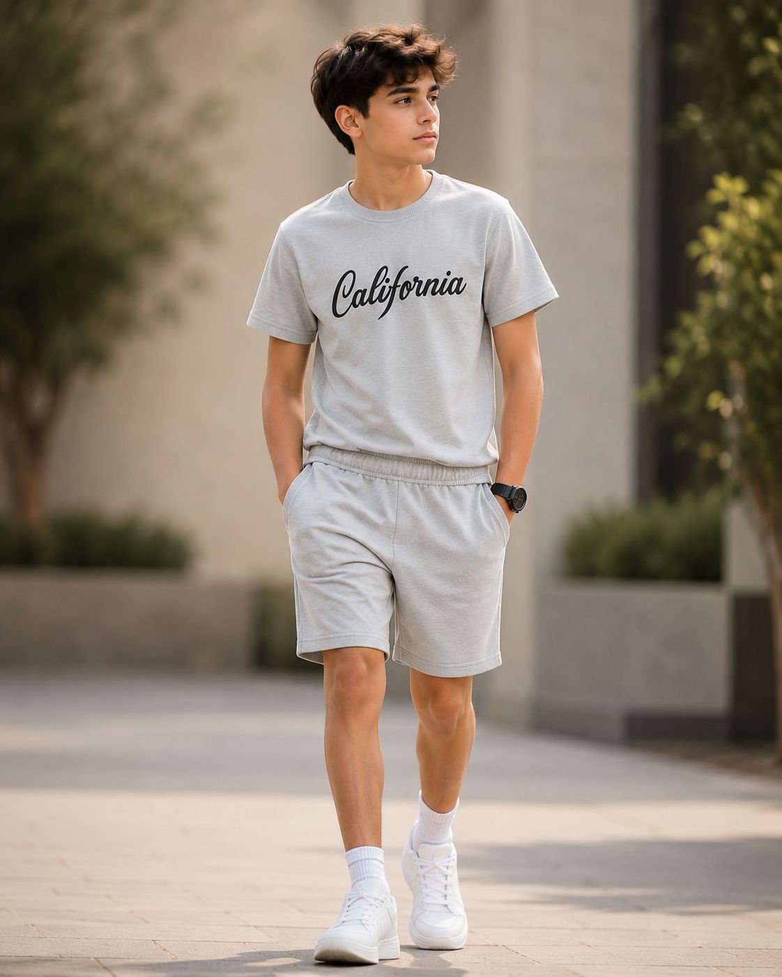 Boys Grey “California” Set