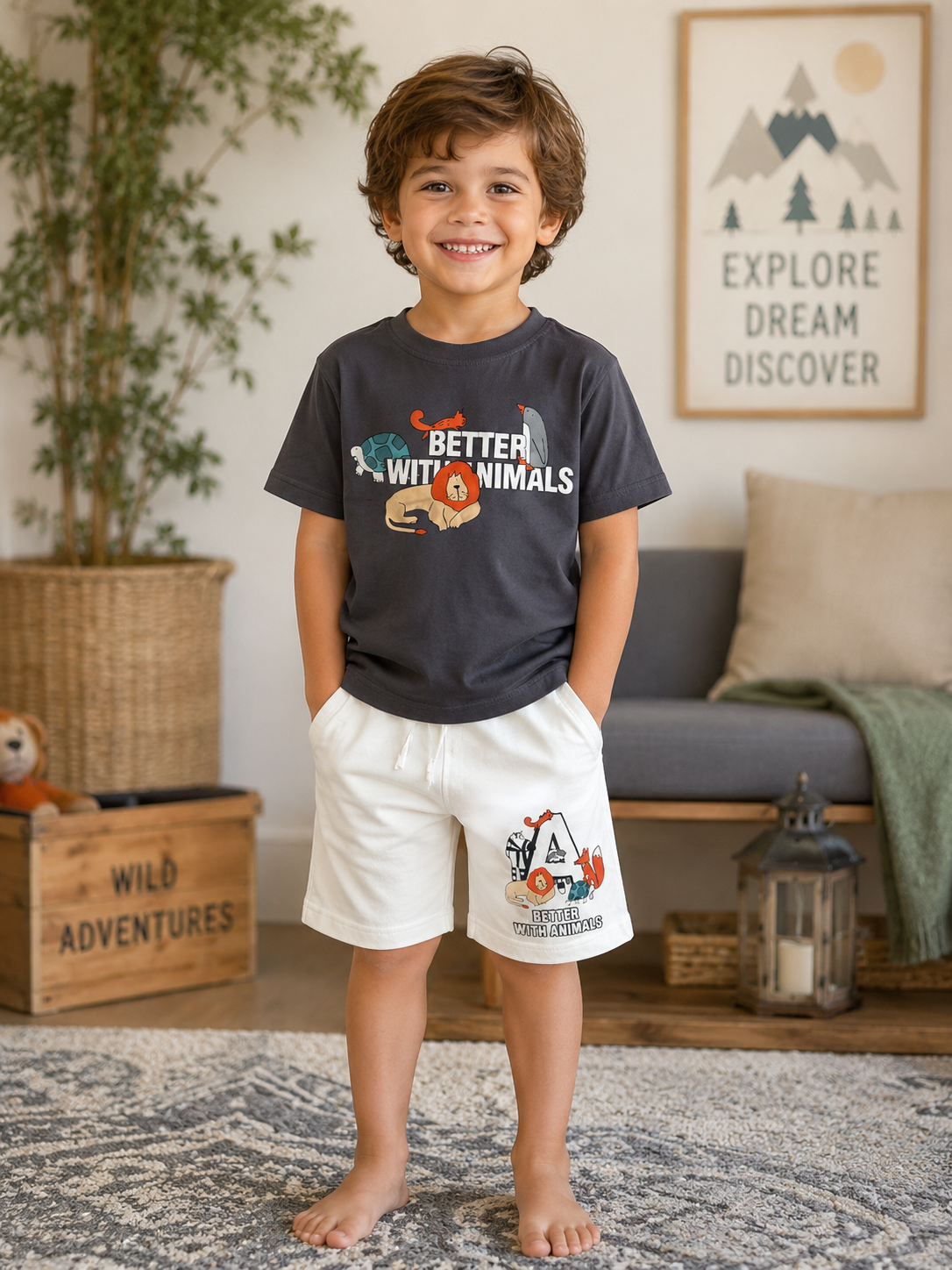 Boys Cotton Animal Set II 3-10Y