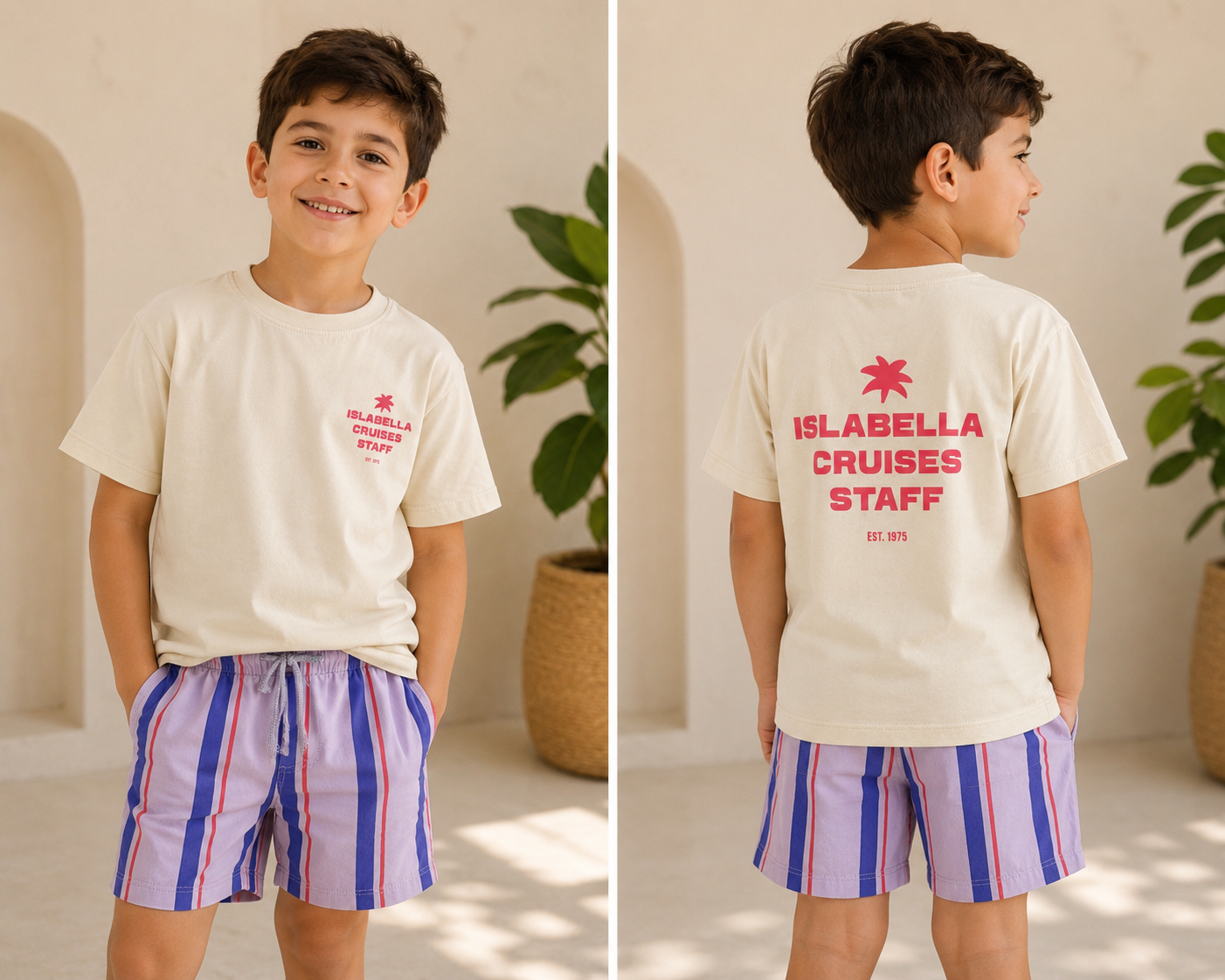 Boys Islabella Cruises T-Shirt & Striped Shorts Set