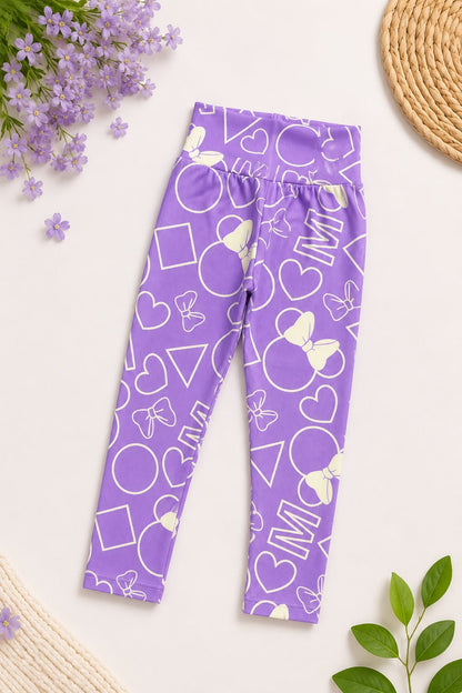 Girls Leggings - Ribbed lavender