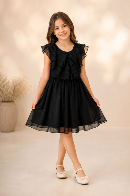 Girls Black Dress 3Y-8Y