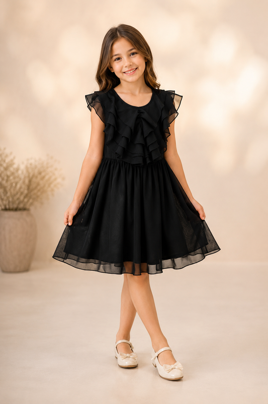 Girls Black Dress 3Y-8Y