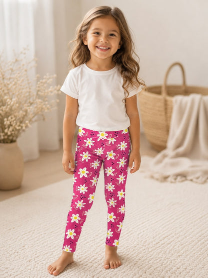 Girls Daisy Fushia Leggings