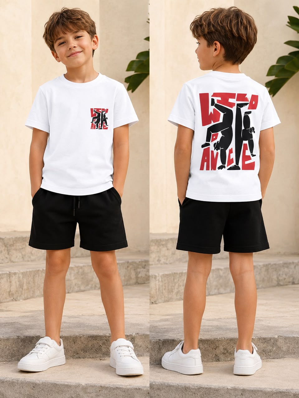 Boys Cotton Set - Black & White