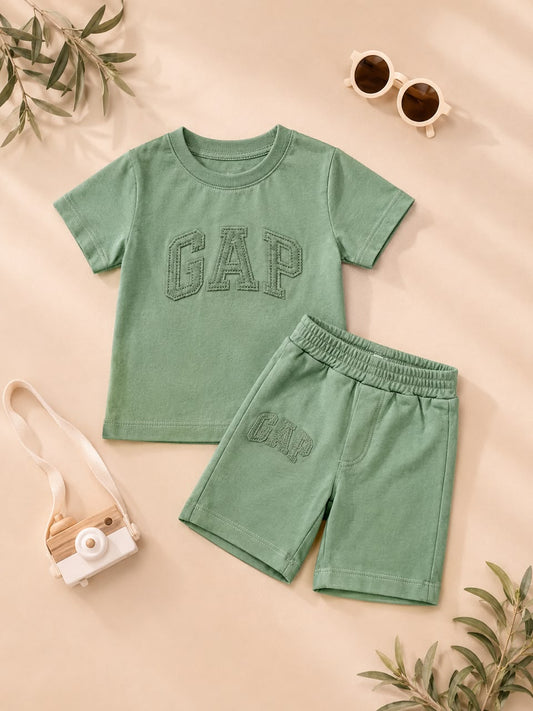Boys Cotton Gap Set - Green
