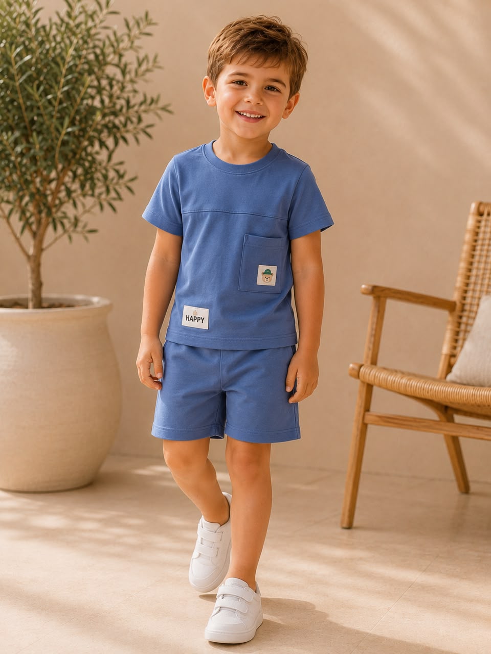 Boys Cotton Set - Blue