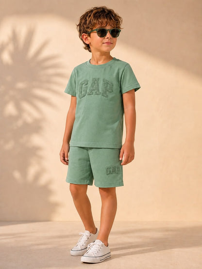 Boys Cotton Gap Set - Green