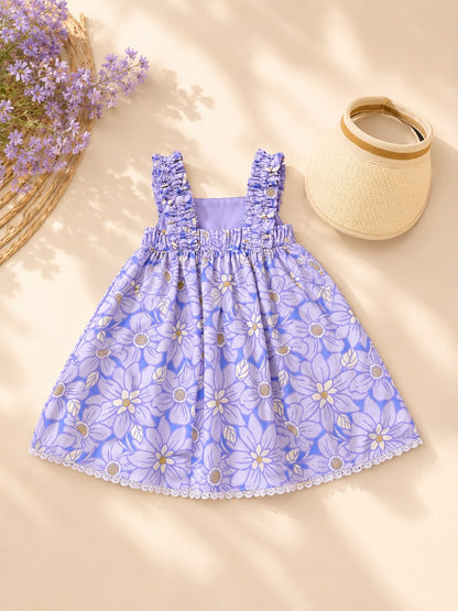 Girls Lavender Summer Dress + Hat