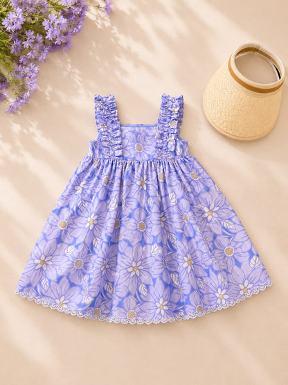Girls Lavender Summer Dress + Hat