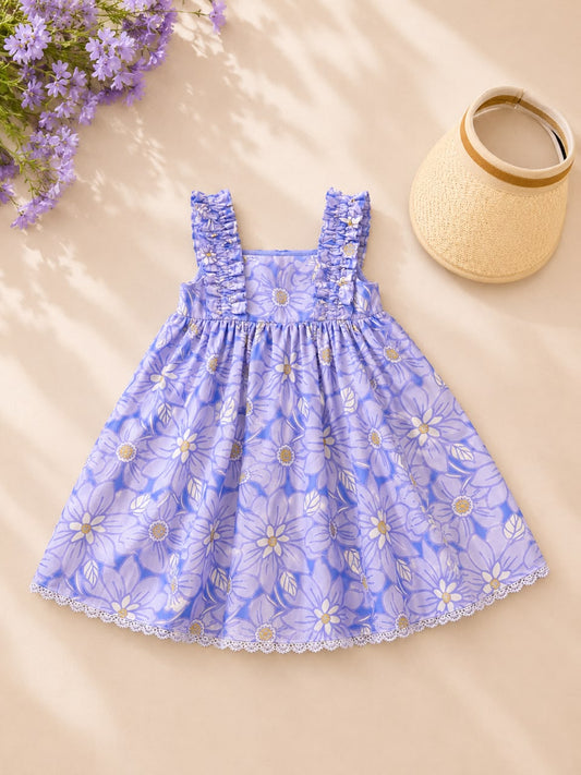 Girls Lavender Summer Dress + Hat