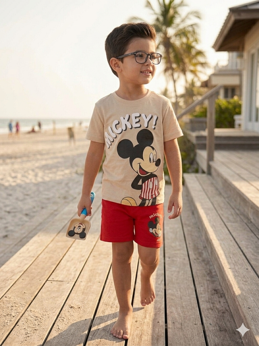 Boys Mickey Red Set | 2-8 Y|