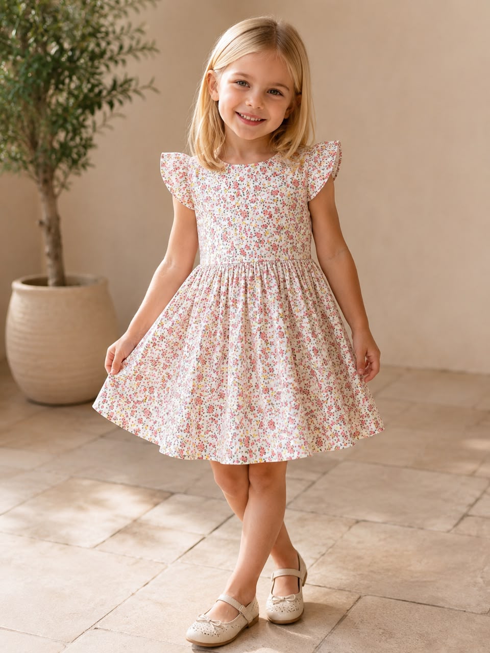 Girls floral Pink Dress