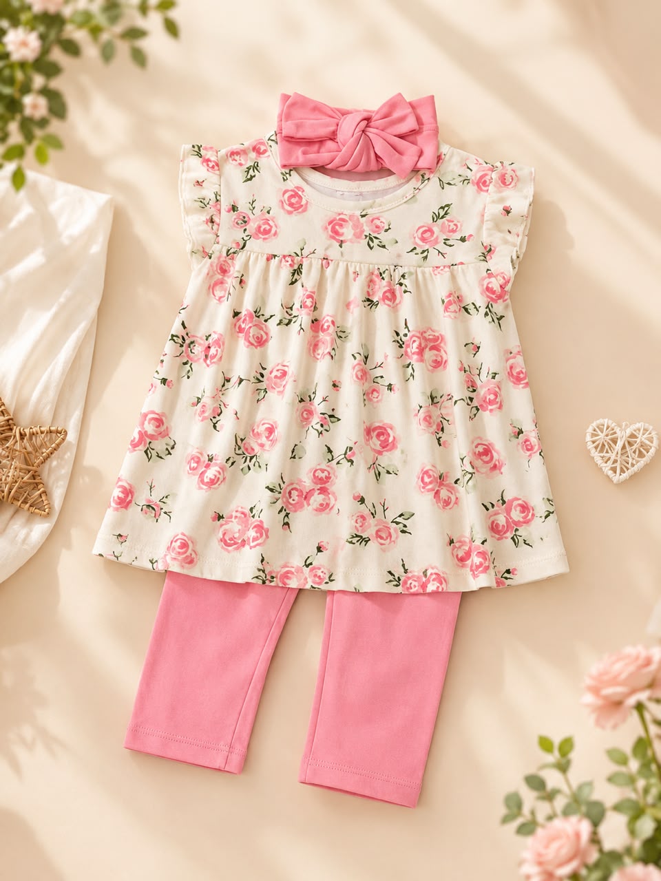Baby Girl 3-Piece Floral Blush Pink Set