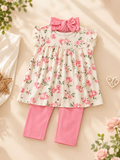 Baby Girl 3-Piece Floral Blush Pink Set