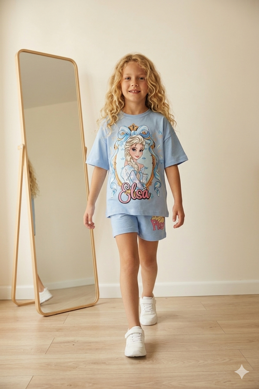 Girls ELSA Print Cotton Set