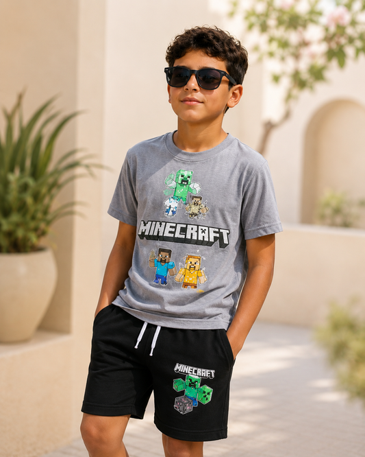 Boys Cotton Minecraft Print Set