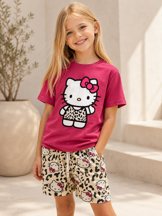Girls Cotton “Hello Kitty” Set