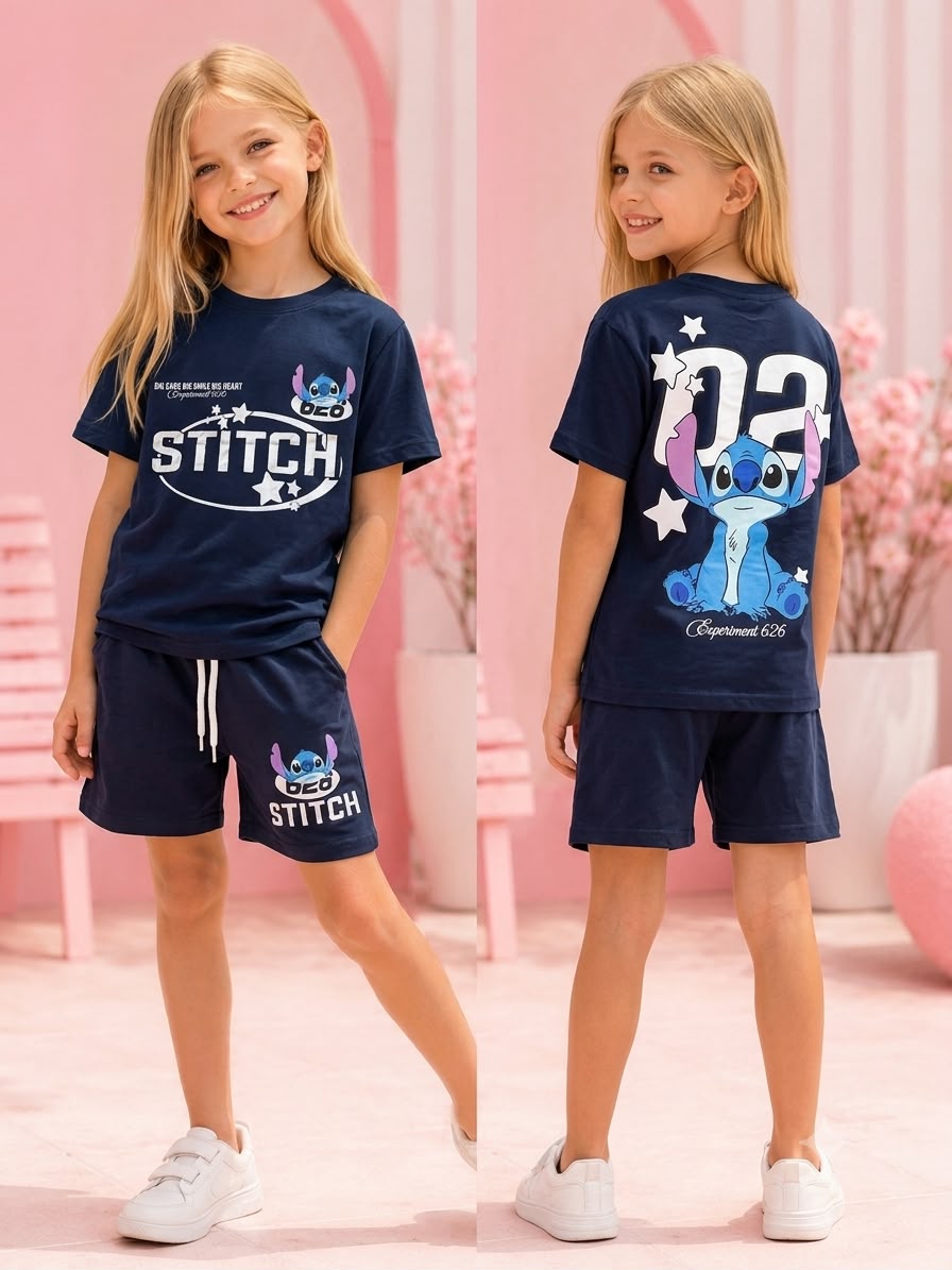Girls Cotton “Stitch 02” Set