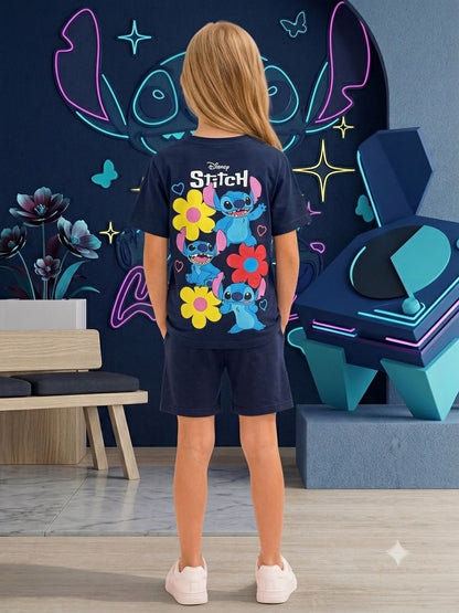 Girls Cotton Shorts Set “Stitch Y”