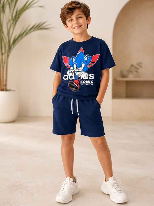 Boys “Sonic” Cotton Shorts Set