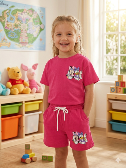 Girls “Disney Print” Cotton Set