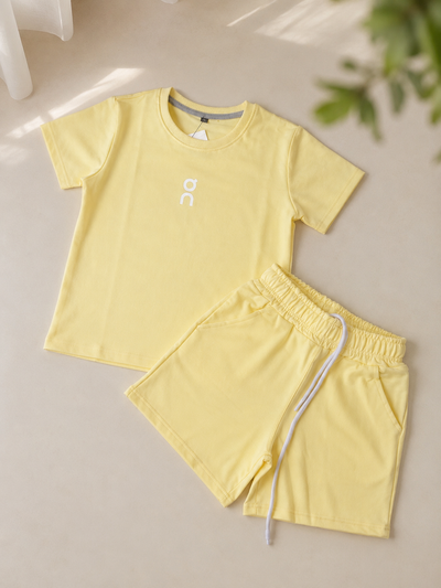 “ON” Girls Shorts Set - Yellow