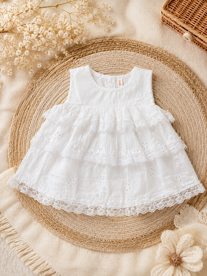 Girls Ruffle Set - White
