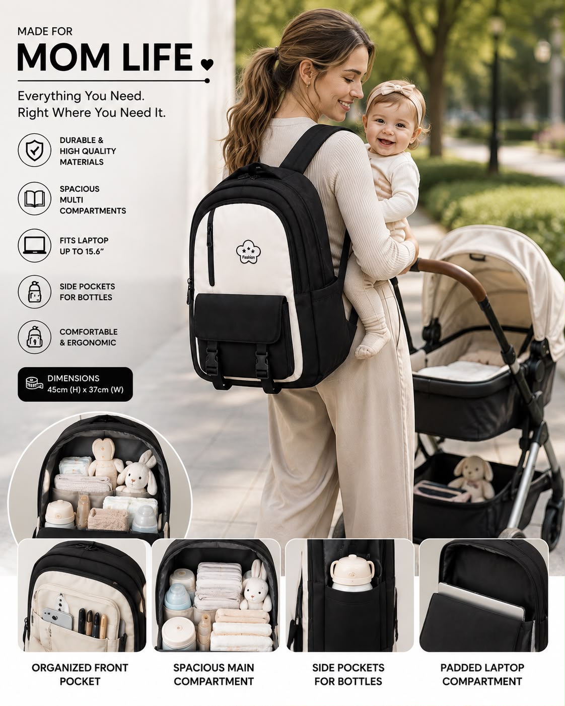 Mama & Me backpack | Black