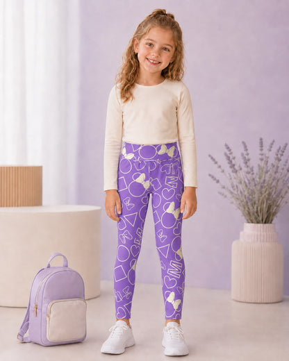Girls Leggings - Ribbed lavender