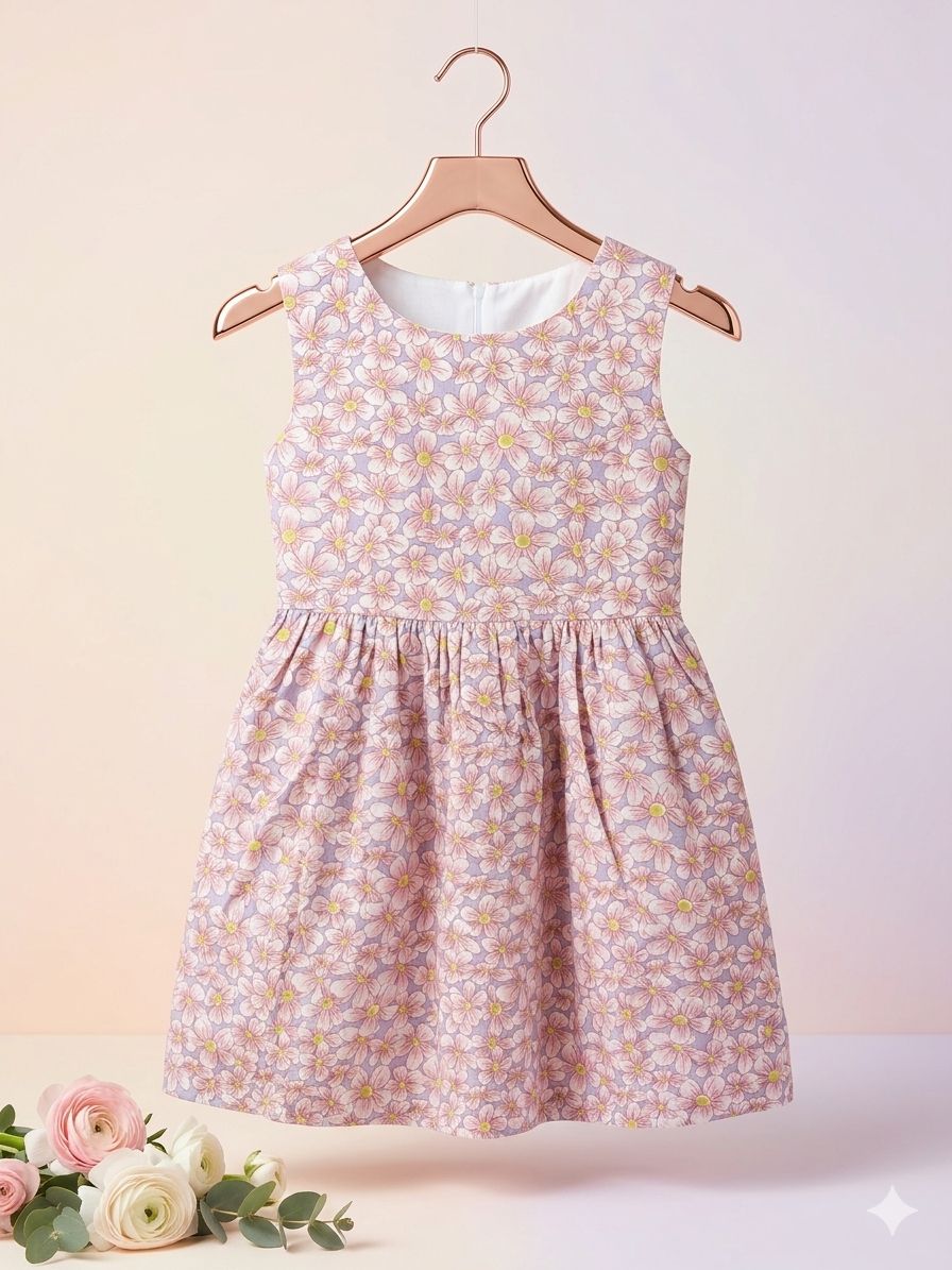 Purple Pink Flower Dress