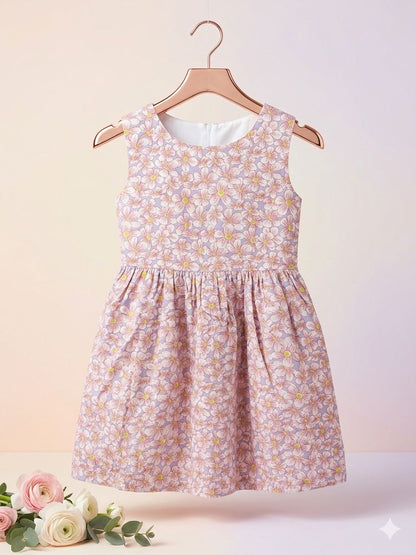 Purple Pink Flower Dress