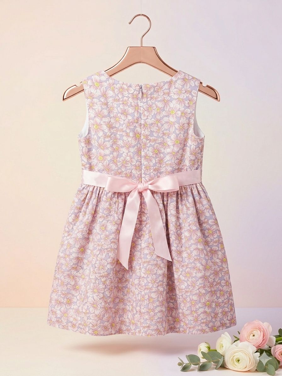 Purple Pink Flower Dress