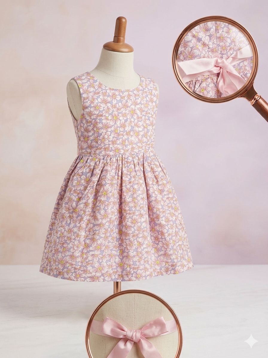 Purple Pink Flower Dress