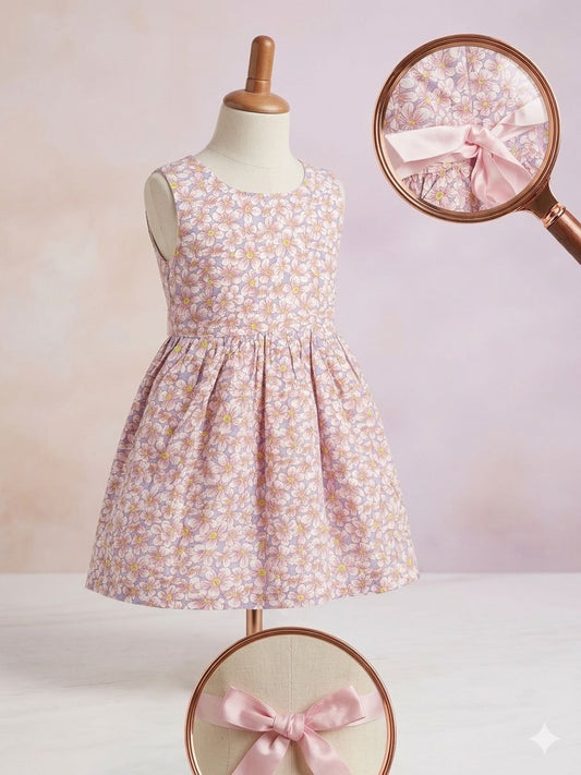 Purple Pink Flower Dress