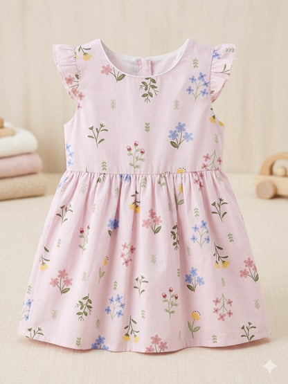 Pink Wildflower Flutter Dress