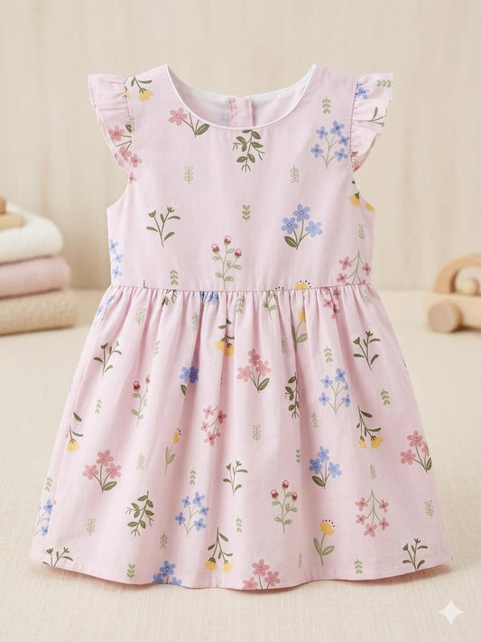 Pink Wildflower Flutter Dress