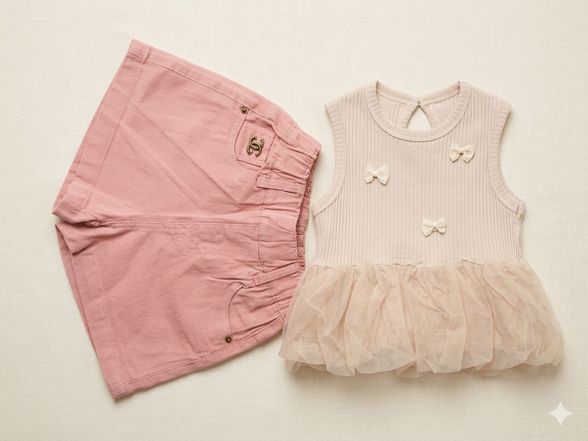 Girls Bow Tulle Top