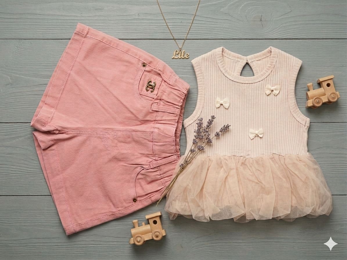Girls Bow Tulle Top