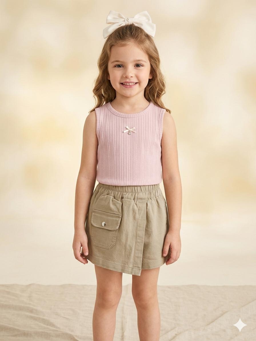 Girls Bow-Back Set – Top & Shorts