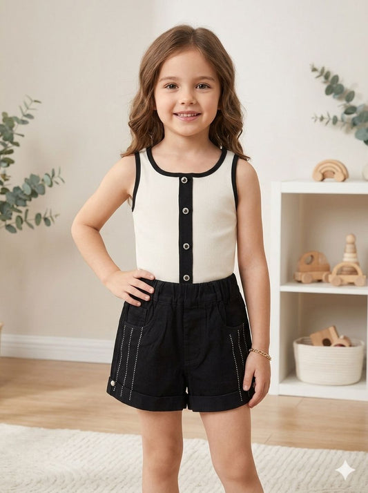 Girls Black & Crystal Set