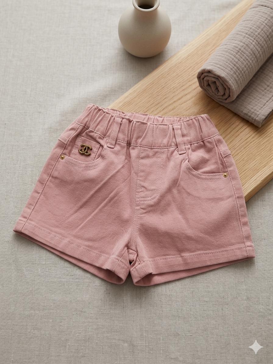 Girls Pink Denim Shorts