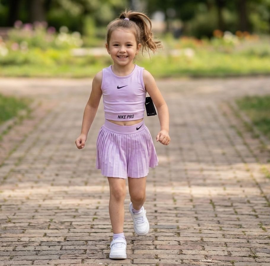Girls Tennis Set – Crop Top & Skirt