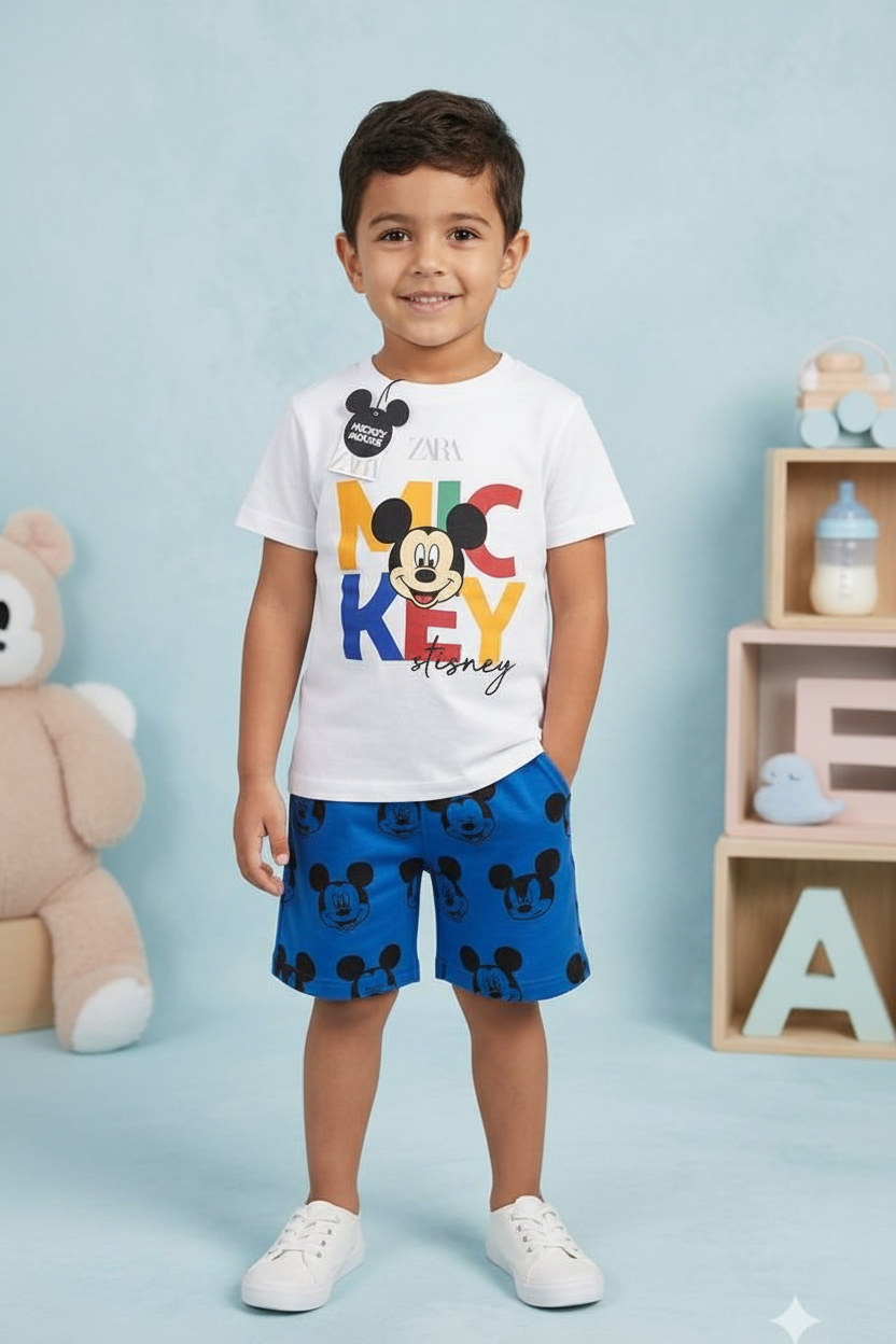 Mickey Mouse Set with Blue Shorts